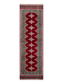 Jaldar Red & Black Hand-Knotted Runner 2'7" x 8' ED215 – top view