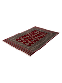 Jaldar Red & Burgundy Hand-Knotted Rug 4'6" x 6'5" ED216 – close-up texture