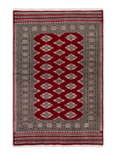 Jaldar Red & Burgundy Hand-Knotted Rug 4'6" x 6'5" ED216 – top view