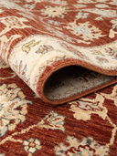 Ziegler Ushak Terracotta & Cream Hand-Knotted Runner 2'7" x 10'4" ED217 – rolled view