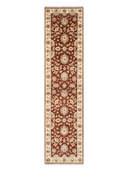 Ziegler Ushak Terracotta & Cream Hand-Knotted Runner 2'7" x 10'4" ED217 – top view