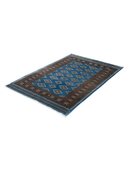 Jaldar Blue & Black Hand-Knotted Rug 4' x 5'10" ED218 – close-up texture