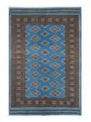 Jaldar Blue & Black Hand-Knotted Rug 4' x 5'10" ED218 – top view