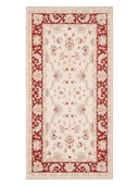 Yunser Cream & Red Wool Machine-Made Rug 3'3" x 6'3" ED219 – top view