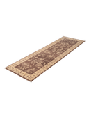 Ocean Ushak Brown & Beige Hand-Knotted Runner 2'6" x 8'4" ED220 – close-up texture