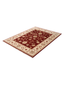 Ziegler Ushak Burgundy & Cream Hand-Knotted Rug 4'11" x 6'8" ED222 – close-up texture