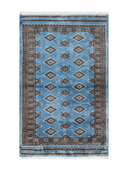 Jaldar Blue & Black Hand-Knotted Rug 3' x 4'9" ED225 – top view