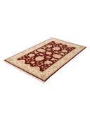 Ziegler Ushak Burgundy & Cream Hand-Knotted Rug 3'11" x 5'11" ED229 – close-up texture