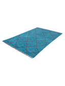 Modern Turquoise & Blue Handwoven Kilim 5'8" x 8' ED23 – close-up texture