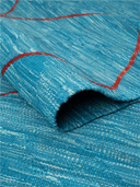 Modern Turquoise & Blue Handwoven Kilim 5'8" x 8' ED23 – rolled view