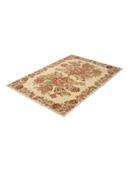 Karabakh Cream & Pink Hand-Knotted Rug 4' x 5'7" ED230 – close-up texture