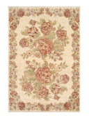 Karabakh Cream & Pink Hand-Knotted Rug 4' x 5'7" ED230 – top view