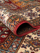 Shirvan Multicolor Hand-Knotted Rug 5'7" x 7'10" ED234 – rolled view