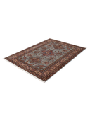 Shirvan Gray & Red Hand-Knotted Rug 4'11" x 6'9" ED235 – close-up texture