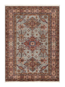 Shirvan Gray & Red Hand-Knotted Rug 4'11" x 6'9" ED235 – top view