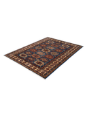 Shirvan Blue & Cream Hand-Knotted Rug 5'7" x 7'4" ED236 – close-up texture
