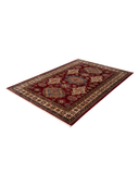 Shirvan Red & Cream Hand-Knotted Rug 5'6" x 7'8" ED237 – close-up texture