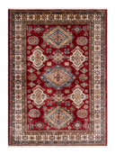 Shirvan Red & Cream Hand-Knotted Rug 5'6" x 7'8" ED237 – top view