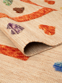 Relief Beige & Orange Handwoven Kilim 4'2" x 6'4" ED24 – rolled view