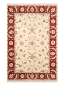 Ziegler Ushak Cream & Red Hand-Knotted Rug 6'7" x 9'10" ED240 – top view