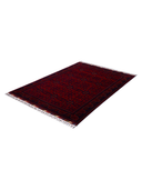 Hamyab Afghan Burgundy & Red Hand-Knotted Rug 4'9" x 6'6" ED241 – close-up texture