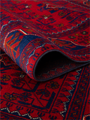 Hamyab Afghan Burgundy & Red Hand-Knotted Rug 4'9" x 6'6" ED241 – rolled view