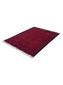 Hamyab Afghan Red & Burgundy Hand-Knotted Rug 4'11" x 6'6" ED242 – close-up texture