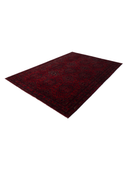 Hamyab Afghan Burgundy & Red Hand-Knotted Rug 6'7" x 9'7" ED243 – close-up texture