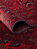 Hamyab Afghan Burgundy & Red Hand-Knotted Rug 6'7" x 9'7" ED243 – rolled view