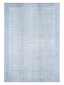 Bamboo Silk Blue & White Hand-Knotted Rug 6'8" x 9'8" ED245 – top view