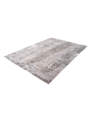 Bamboo Silk Gray & Taupe Hand-Knotted Rug 6'7" x 9'10" ED246 – close-up texture
