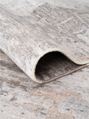 Bamboo Silk Gray & Taupe Hand-Knotted Rug 6'7" x 9'10" ED246 – rolled view