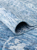 Bamboo Silk Blue & White Hand-Knotted Rug 6'10" x 9'5" ED247 – rolled view