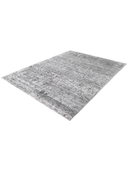 Bamboo Silk Gray & Charcoal Hand-Knotted Rug 6'7" x 9'10" ED249 – close-up texture