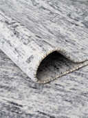 Bamboo Silk Gray & Charcoal Hand-Knotted Rug 6'7" x 9'10" ED249 – rolled view