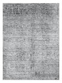 Bamboo Silk Gray & Charcoal Hand-Knotted Rug 6'7" x 9'10" ED249 – top view