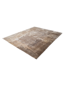 Bamboo Silk Beige & Brown Hand-Knotted Rug 6'7" x 9'10" ED250 – close-up texture