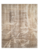 Bamboo Silk Beige & Brown Hand-Knotted Rug 6'7" x 9'10" ED250 – top view
