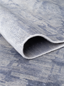 Bamboo Silk Blue & Gray Hand-Knotted Rug 8'2" x 10' ED251 – rolled view