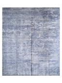 Bamboo Silk Blue & Gray Hand-Knotted Rug 8'2" x 10' ED251 – top view