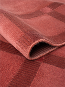 Almira Red & Burgundy Hand-Knotted Rug 6'9" x 9'9" ED252 – rolled view