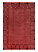 Almira Red & Burgundy Hand-Knotted Rug 6'9" x 9'9" ED252 – top view