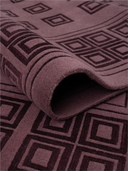 Kashmir Burgundy & Black Hand-Knotted Rug 6'8" x 9'10" ED254 – rolled view