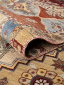 Ocean Ushak Red & Cream Hand-Knotted Rug 8'1" x 10'4" ED257 – rolled view