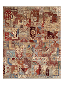 Ocean Ushak Red & Cream Hand-Knotted Rug 8'1" x 10'4" ED257 – top view