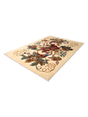 Karabakh Cream & Red Hand-Knotted Rug 6'9" x 9'10" ED258 – close-up texture