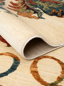 Karabakh Cream & Red Hand-Knotted Rug 6'9" x 9'10" ED258 – rolled view