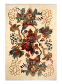 Karabakh Cream & Red Hand-Knotted Rug 6'9" x 9'10" ED258 – top view