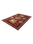 Karabakh Burgundy & Cream Hand-Knotted Rug 6'11" x 9'8" ED259 – close-up texture