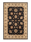 Ziegler Ushak Black & Cream Hand-Knotted Rug 5'7" x 8'4" ED261 – top view